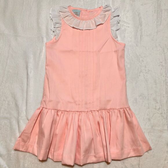 NWOT Southern Sunshine pink drop waist dress with ruffle collar & sleeve 4 - Picture 1 of 2